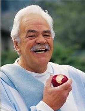 Man With Dentures Eating and Apple